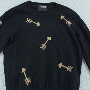 ! LISTED? Markus Lupfer Sweater Womens Small Black Arrow Intarsia Wool Pullover